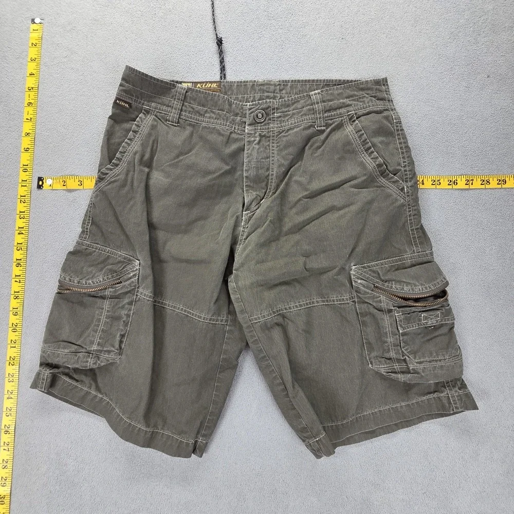 Kuhl Shorts‎ Mens 32 Green Ambush Cargo Crag Outdoor Hiking Zip Pockets